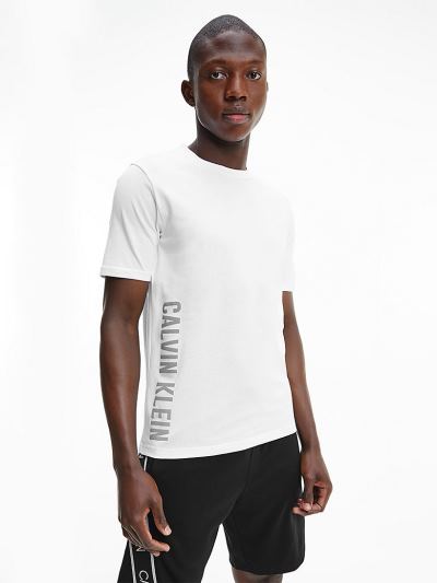 Calvin Klein Ruhák HU098044 | Calvin Klein Logo Gym Férfi Póló Világos Fehér